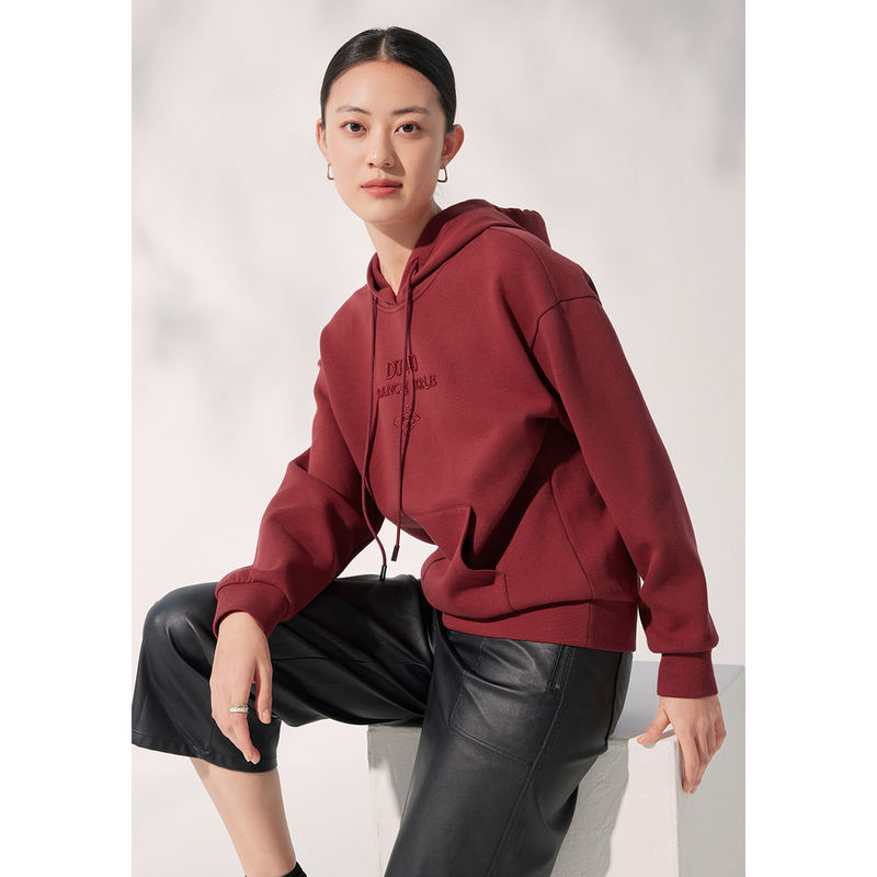 dunnu敦奴春季宽松休闲长袖连帽卫衣FT130108