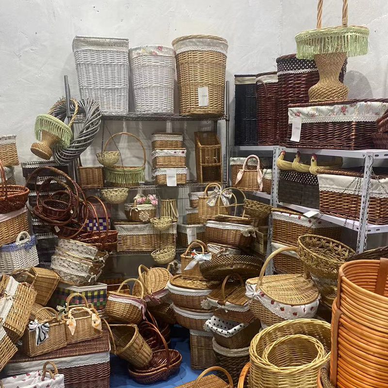 柳编瑕疵款样品处理合适再下单 花篮脏衣篮桌面零食杂物篮野餐篮