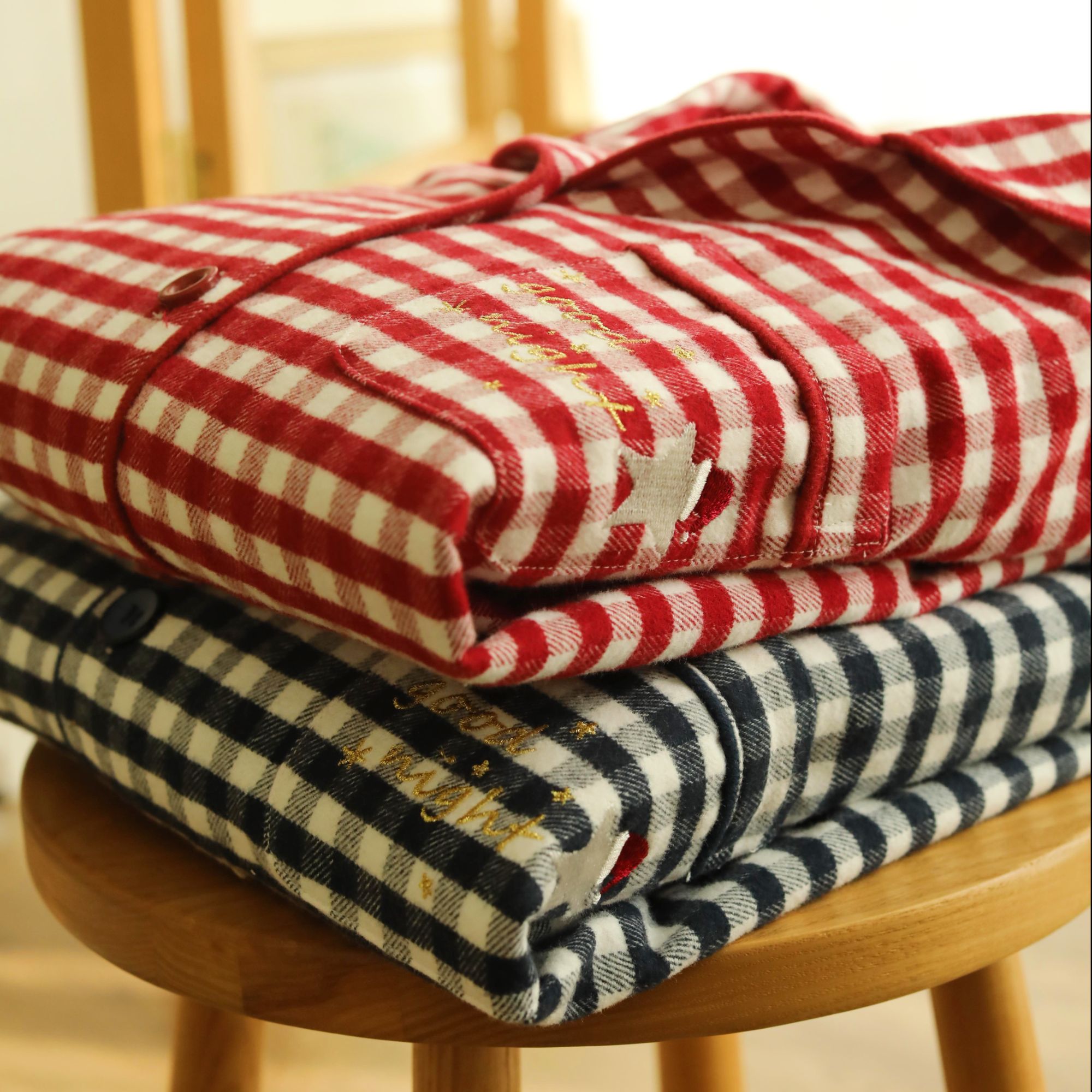 秋冬情侣纯棉磨毛睡衣绒布翻领保暖宽松长袖长裤家居服套装248136