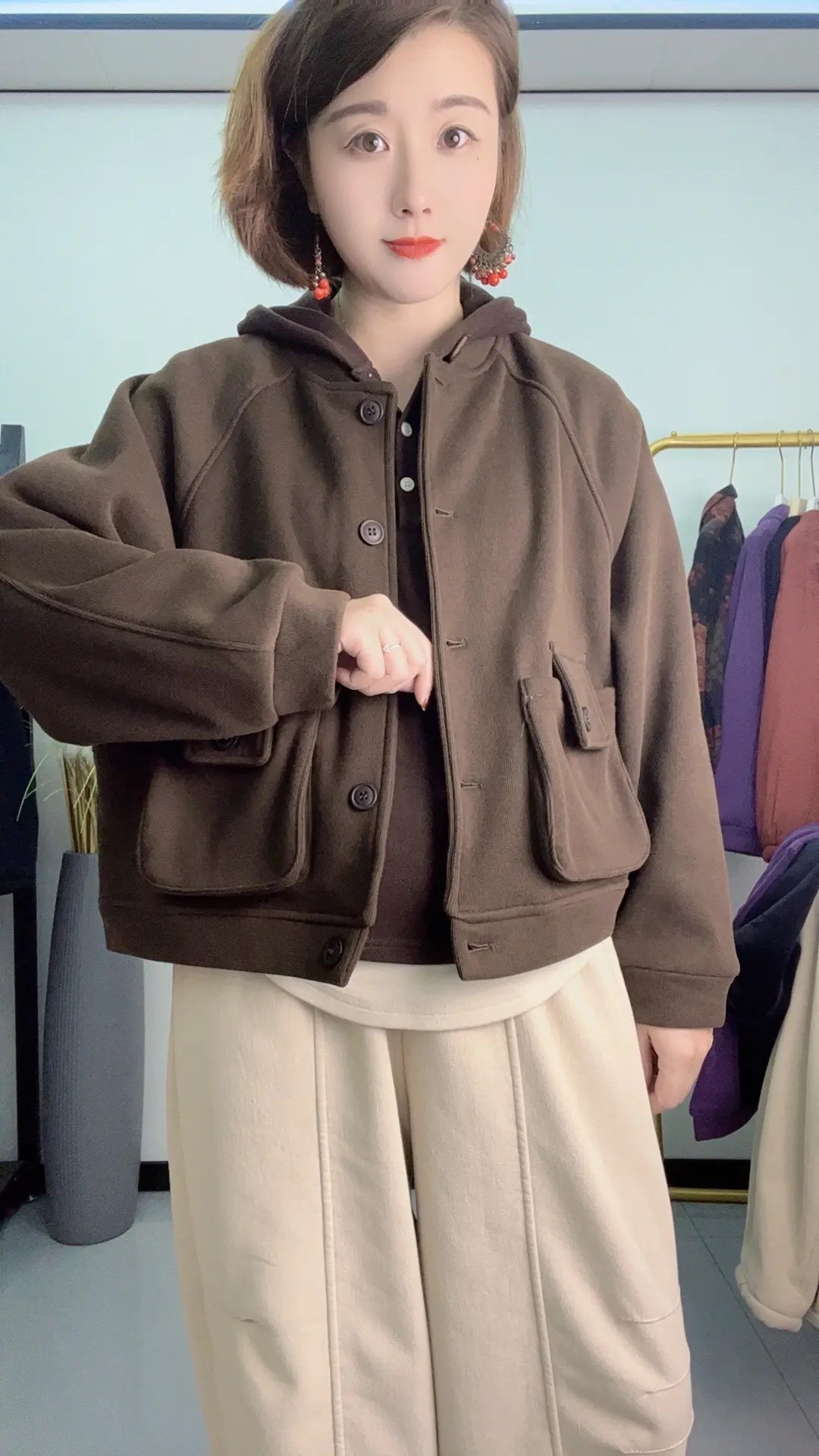 11冬季新款加绒加厚洋气百搭时尚外套