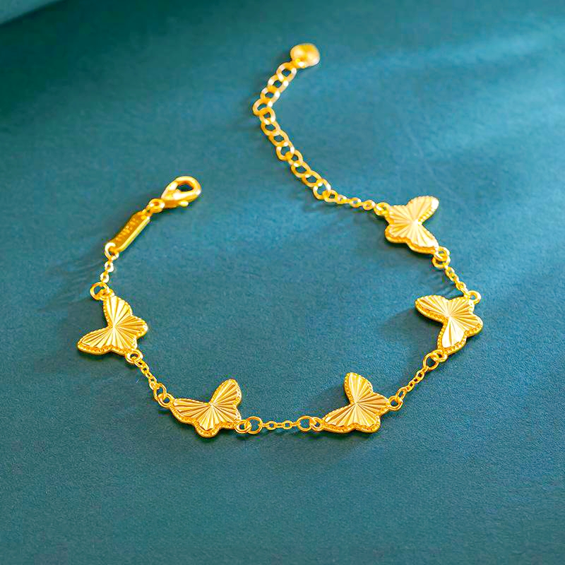铜合金手链 蝴蝶手链小众百搭时尚气质精美轻奢女士ins仙女金色