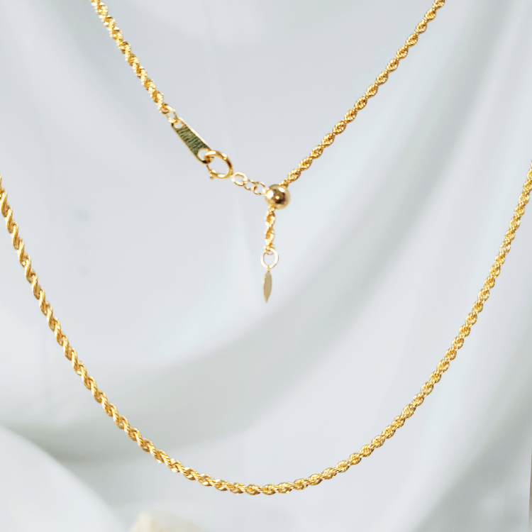 18K金麻花链项链 可抽拉调节 60CM G2108