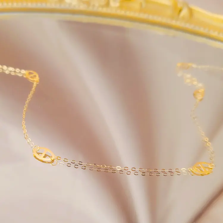 18K金猪鼻子新款项链 G2088 