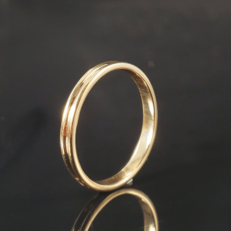 18K金凹形戒指G4481