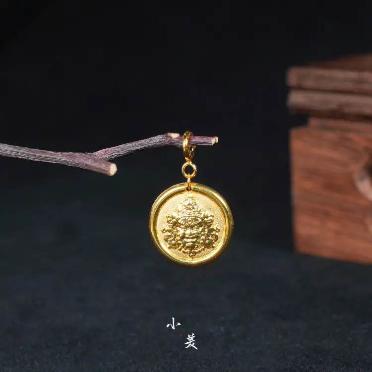 18K金黄财财吊坠(赠皮绳）G8628