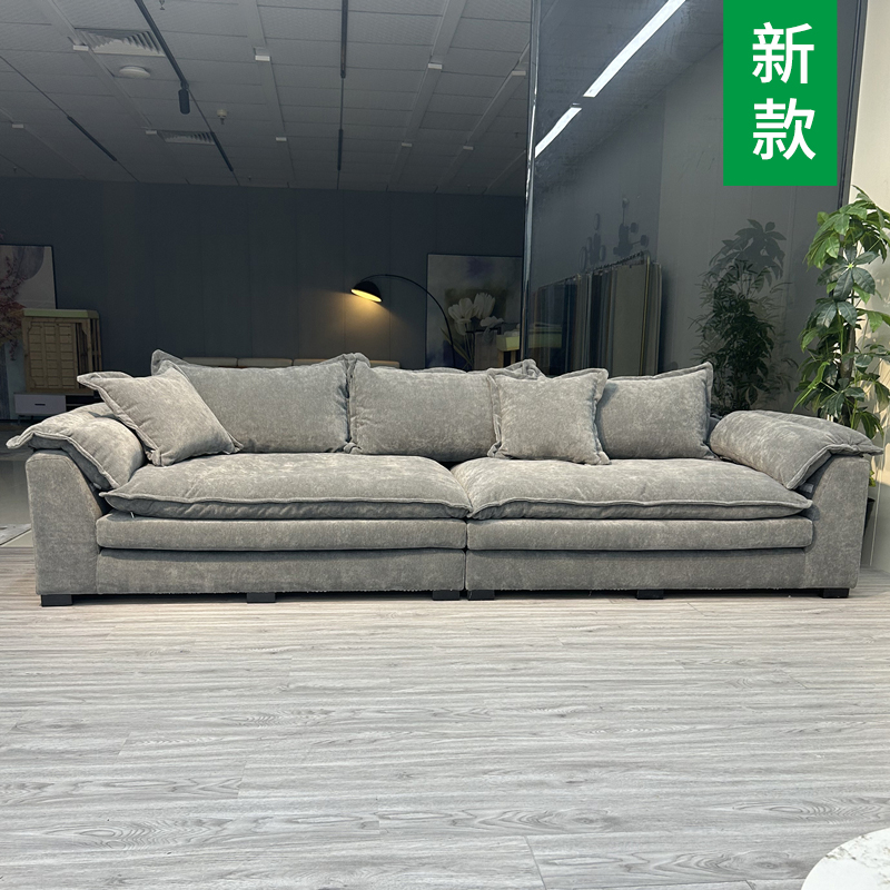 【雪尼尔瑞雪高端棉麻-高级灰】客厅家用大小户型大坐深布艺沙发