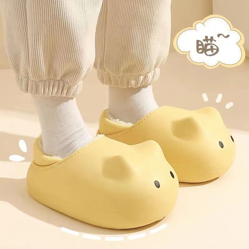 外穿亲子儿童棉拖鞋女孩冬季宝宝男童家居防水保暖女童毛拖鞋居家