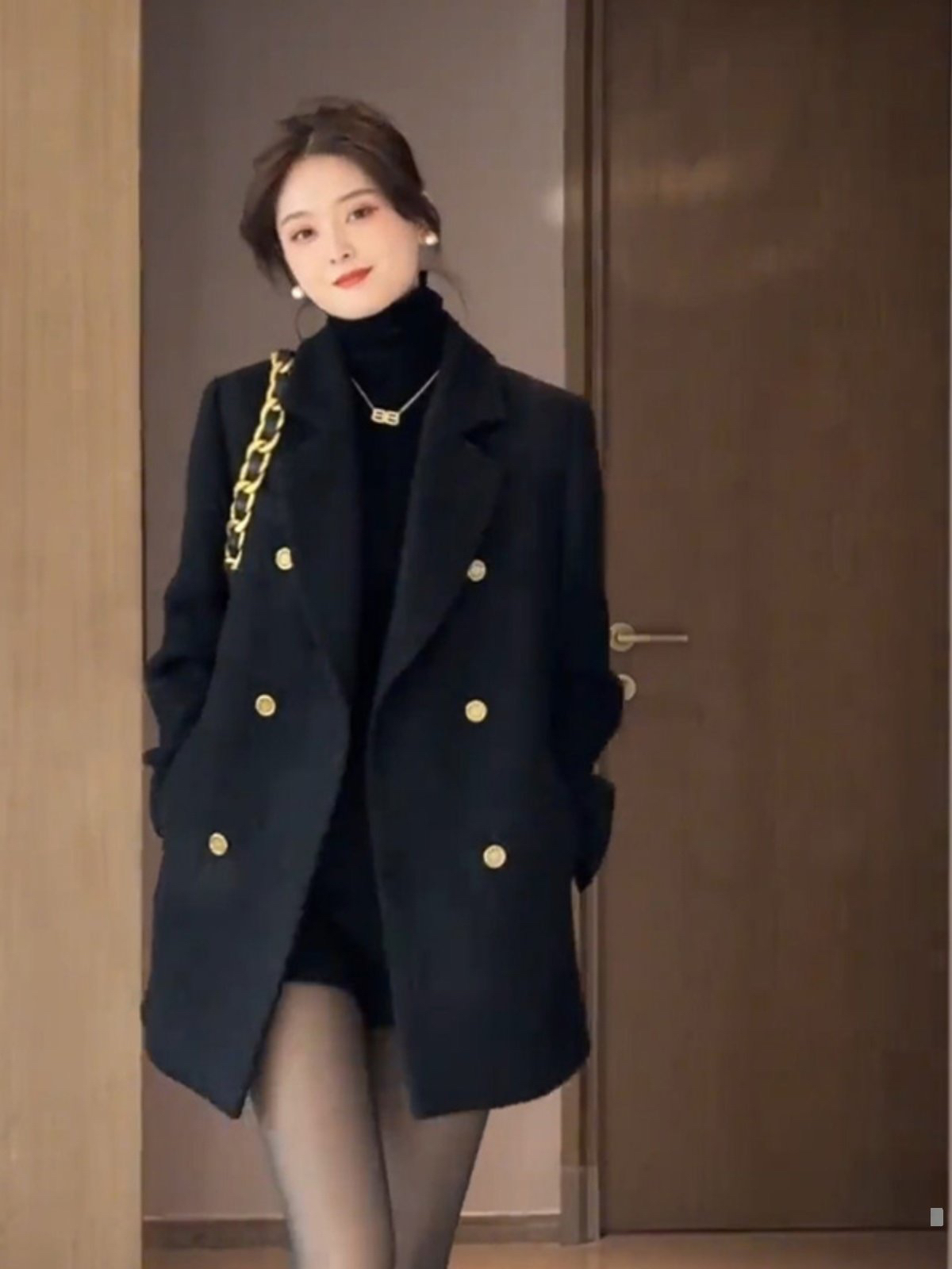 品牌撤柜羊毛混纺小香风加厚小香风西服外套