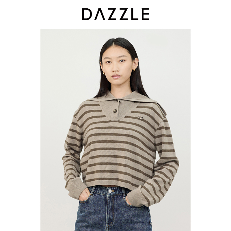 DAZZLE地素毛针织衫冬女装四季针织高领套头长袖上衣2I4E455