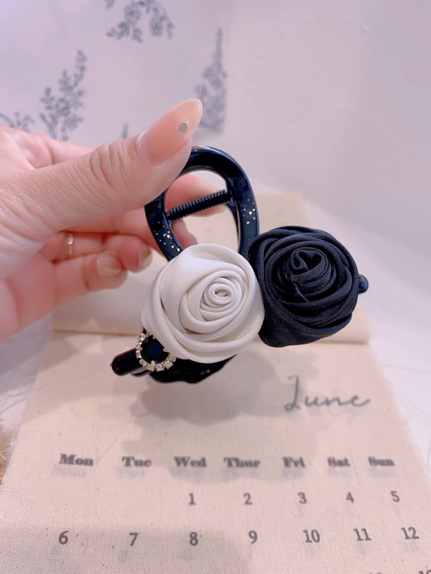 非金属树脂发饰 非金属发饰玫瑰抓夹头饰