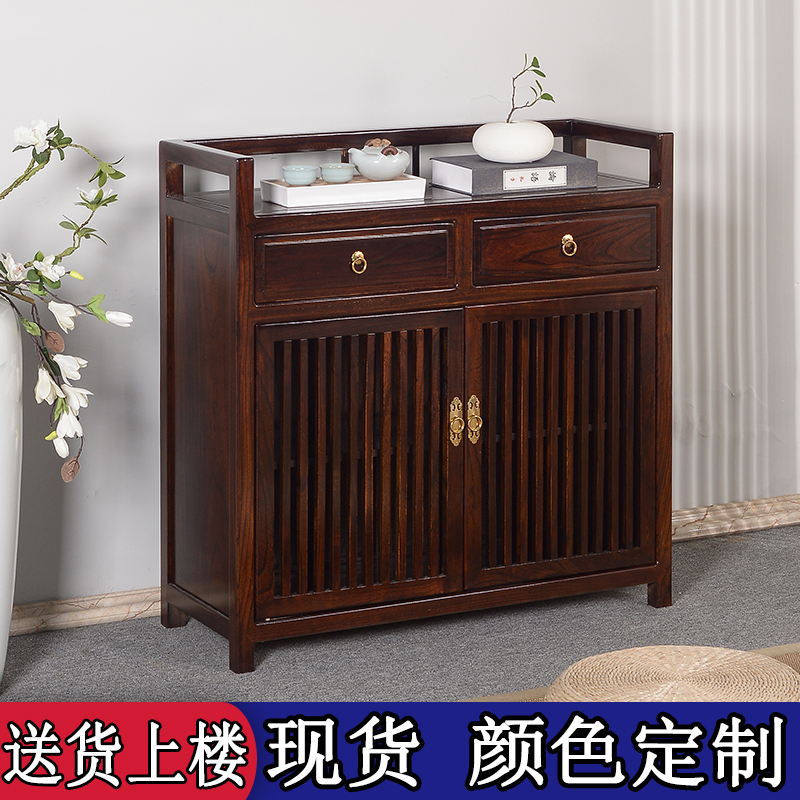 新中式餐边柜餐厅家用储物柜客厅置物柜简约大容量茶边柜茶柜矮柜