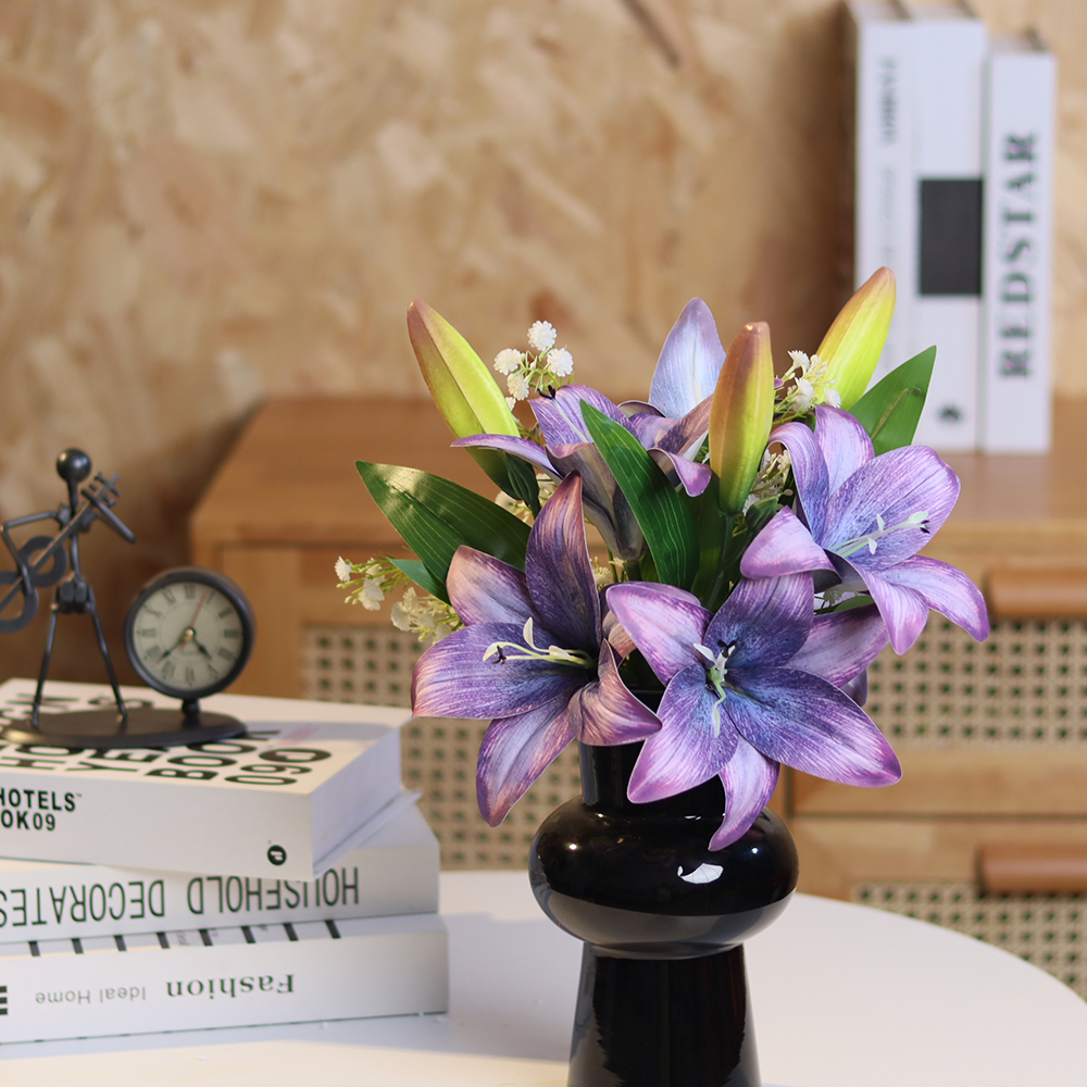 【直播间专享】百合花定制花束客厅家居摆件装饰品假花仿真花