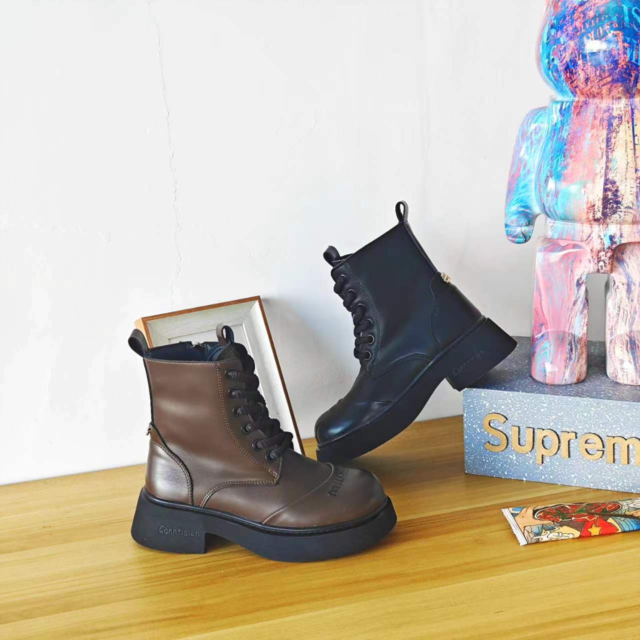 6832 英伦风软底舒适厚底复古时尚百搭大棉马丁靴