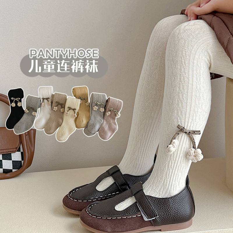 女童连裤袜花边洋气外穿宝宝婴儿打底裤秋季女宝薄款裤子袜子春秋