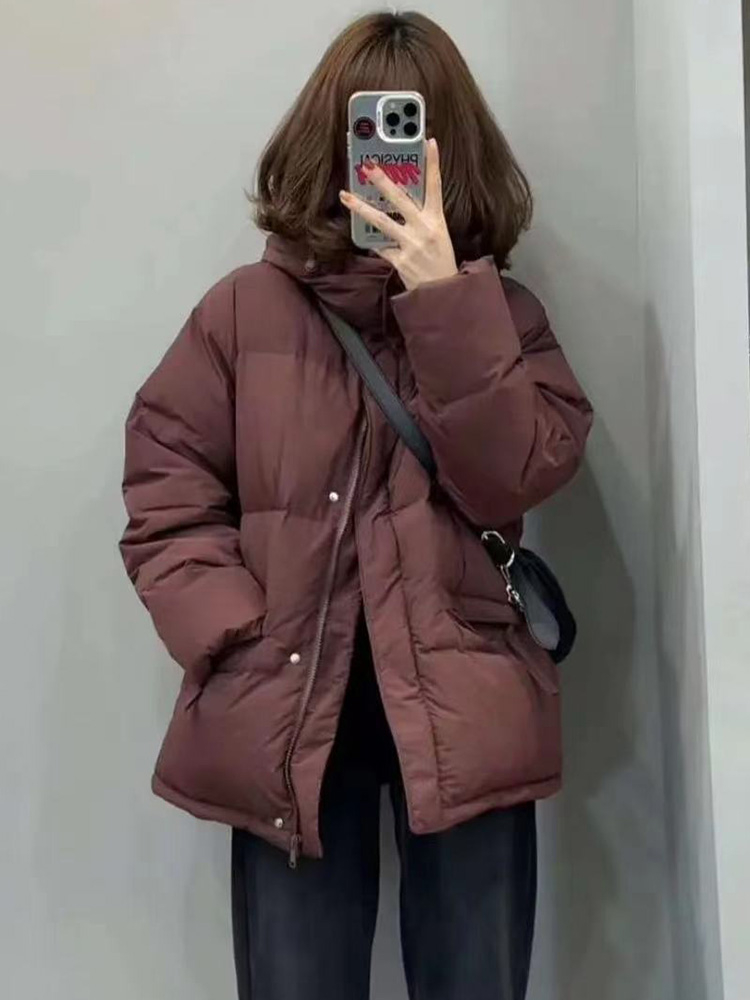 2023冬季新款韩版羽绒服女短款白鸭绒简约时尚加厚宽松百搭外套潮