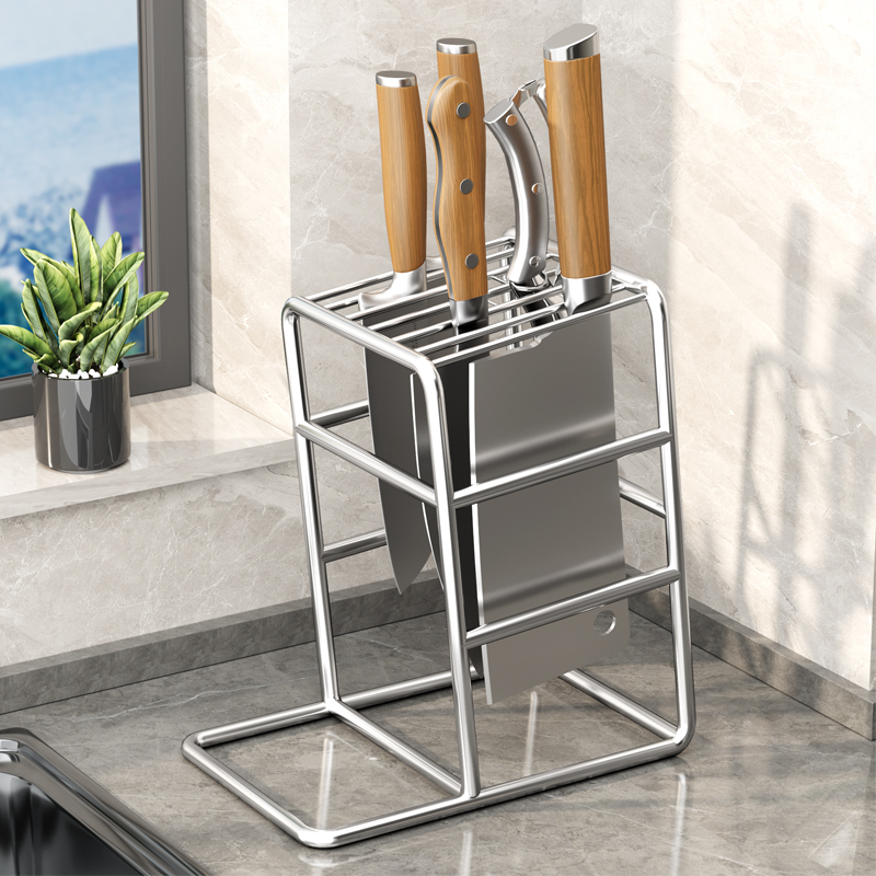 【小扬哥推荐】厨房刀架菜刀置物架304不锈钢家用台面放刀具架子收