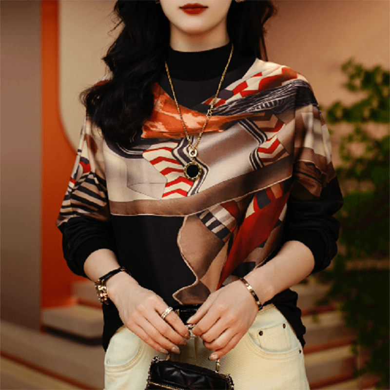 保暖时尚新款百搭上衣气质洋气高端秋冬秋季圆领高级感显瘦优雅