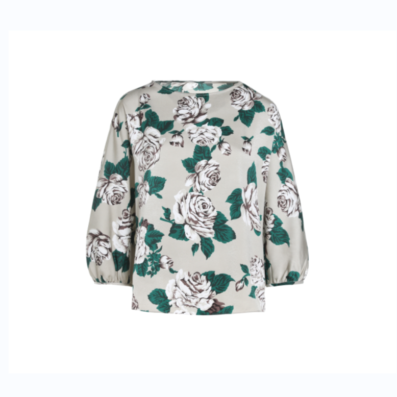 L·W/画而诗爆款秋季时尚圆印花宽松休闲蝙蝠袖T恤女上衣LBC82807 