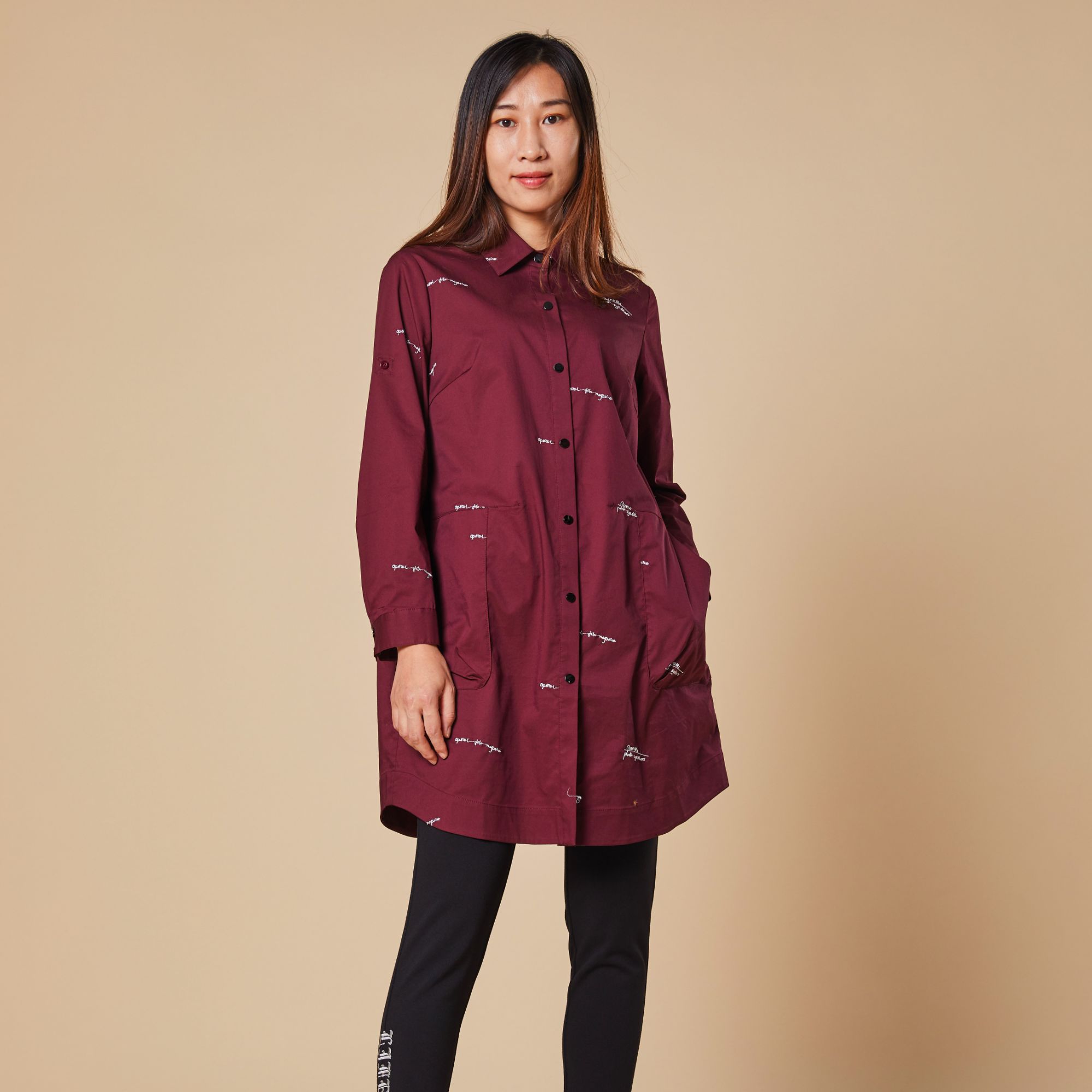 L·W/画而诗春秋长袖时尚休闲女士中长款ol秋季户外上衣LAJ82042  