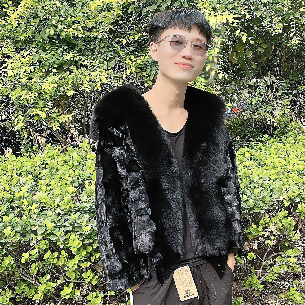 水貂海军毛领轻奢秋冬季网红女装皮草