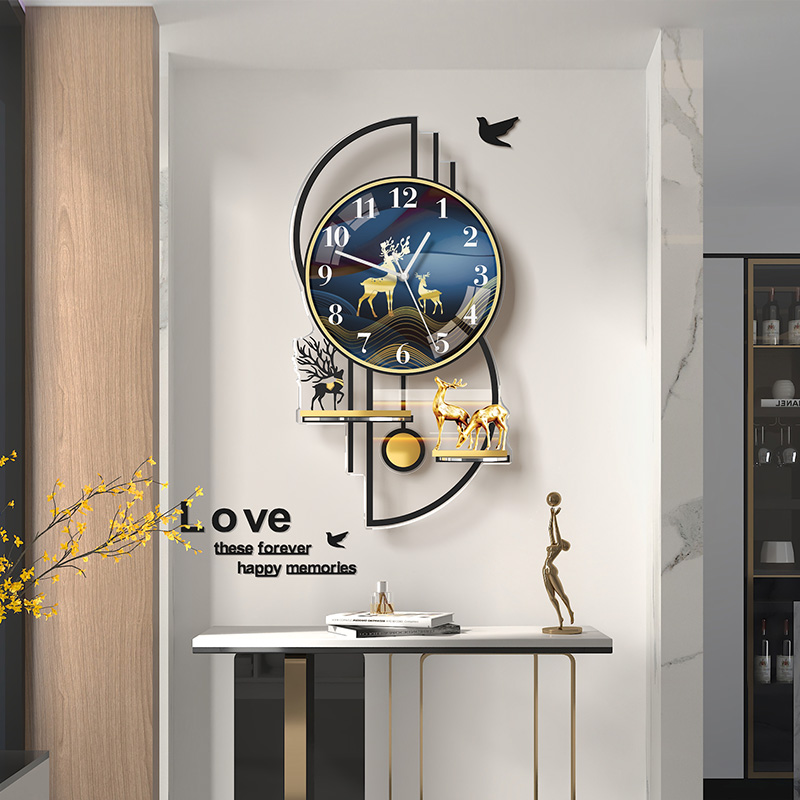 美世达钟表家用挂钟餐厅客厅2025年现代简约静音时钟创意钟表挂墙
