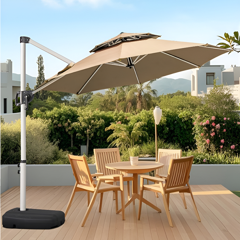 摆摊防雨防晒伞罗马伞圆形户外庭院花园日夜两用大伞室外伞