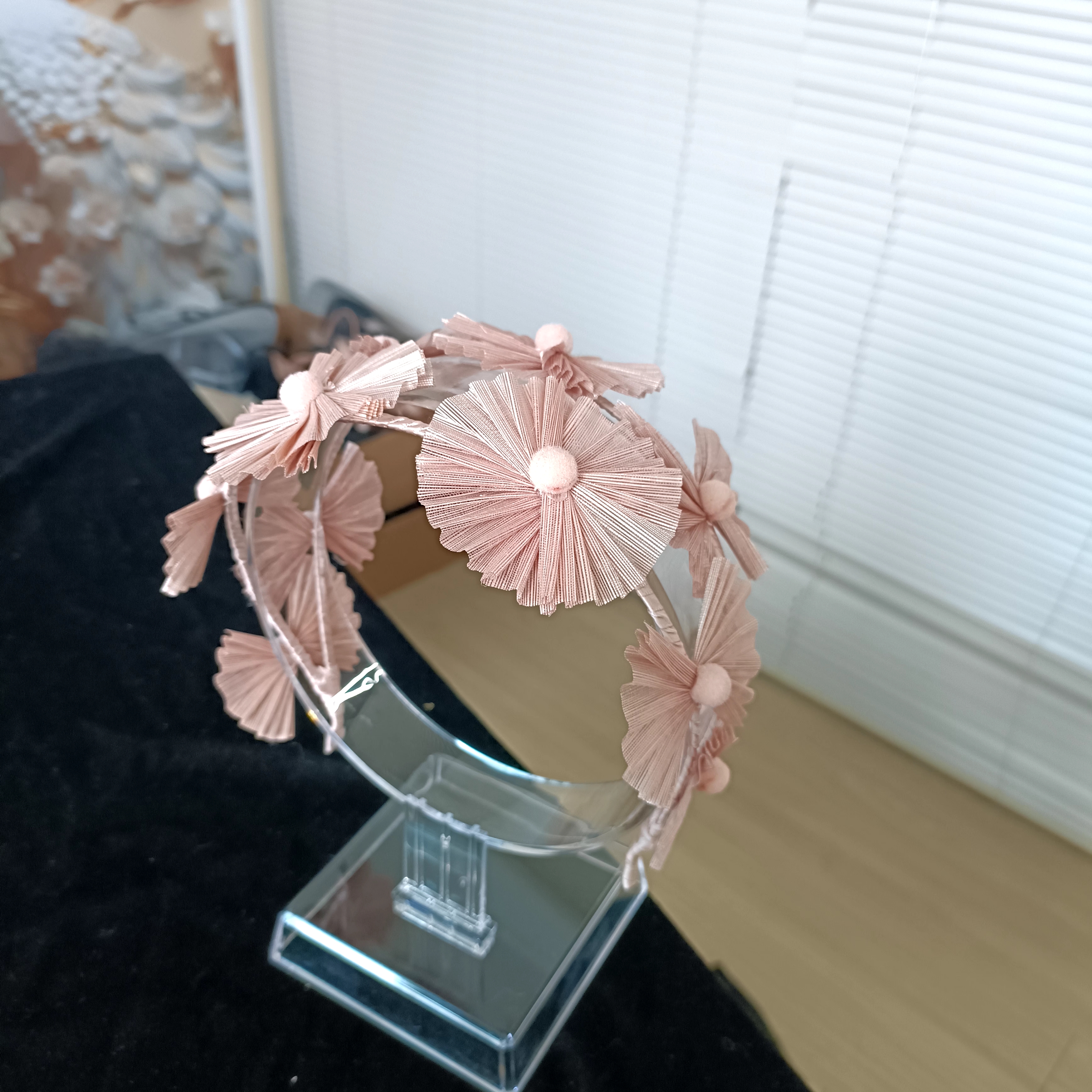 法式双排发箍加宽手工丝麻花朵发饰复古百搭头饰不挑脸型大头围