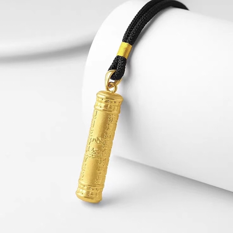 合金吊坠 合金吊坠 心经圆筒实心转运时尚潮流送编绳男士