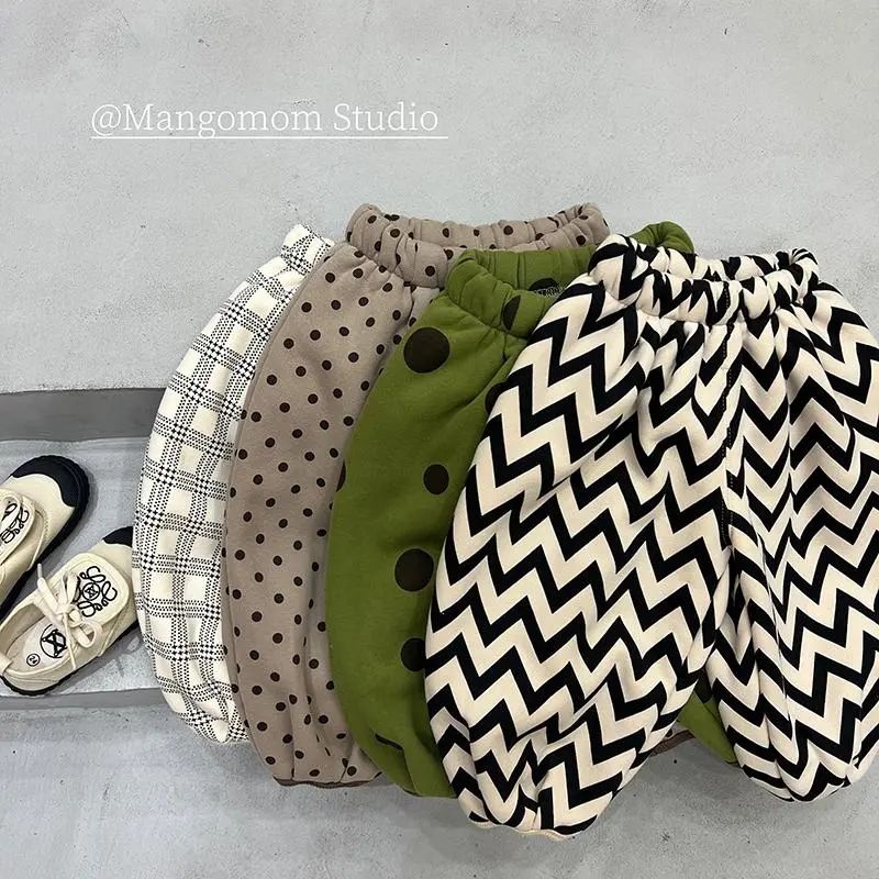 【小扬哥推荐】洋气又好搭配~儿童哈伦裤男童黑色波浪纹灯笼裤子女