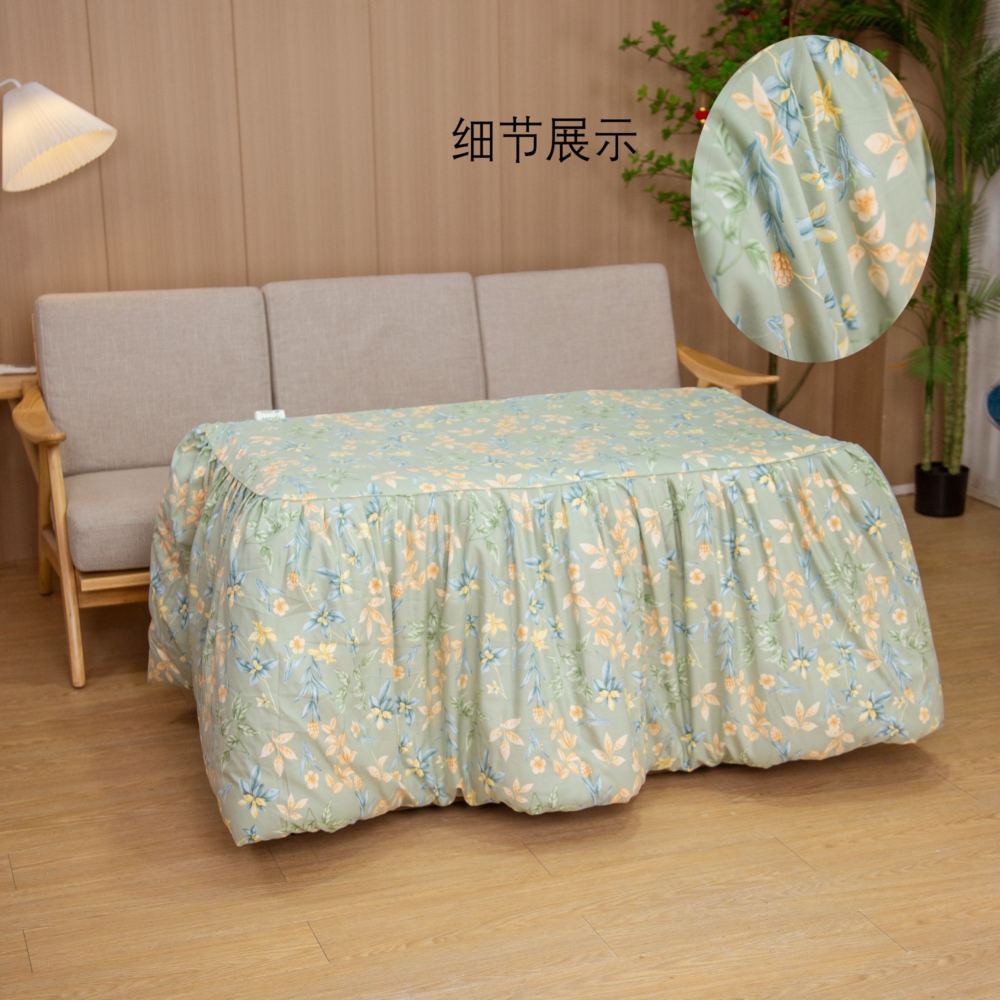 烤火罩子家用烤火桌布罩加厚烤火被电暖炉罩正方形桌罩子取暖防水