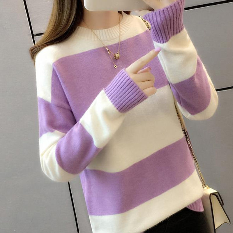 加绒加厚毛衣女装2023新款潮秋冬季长袖针织打底衫内搭洋气上衣服