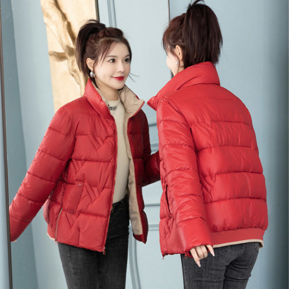 20233新款羽绒服女冬季棉衣外套大码时尚立领棉袄洋气小个