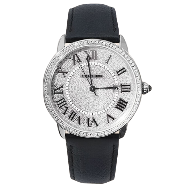 99新 Cartier/卡地亚 伦敦/满天星镶钻/42mm/W6701010/男款二手表