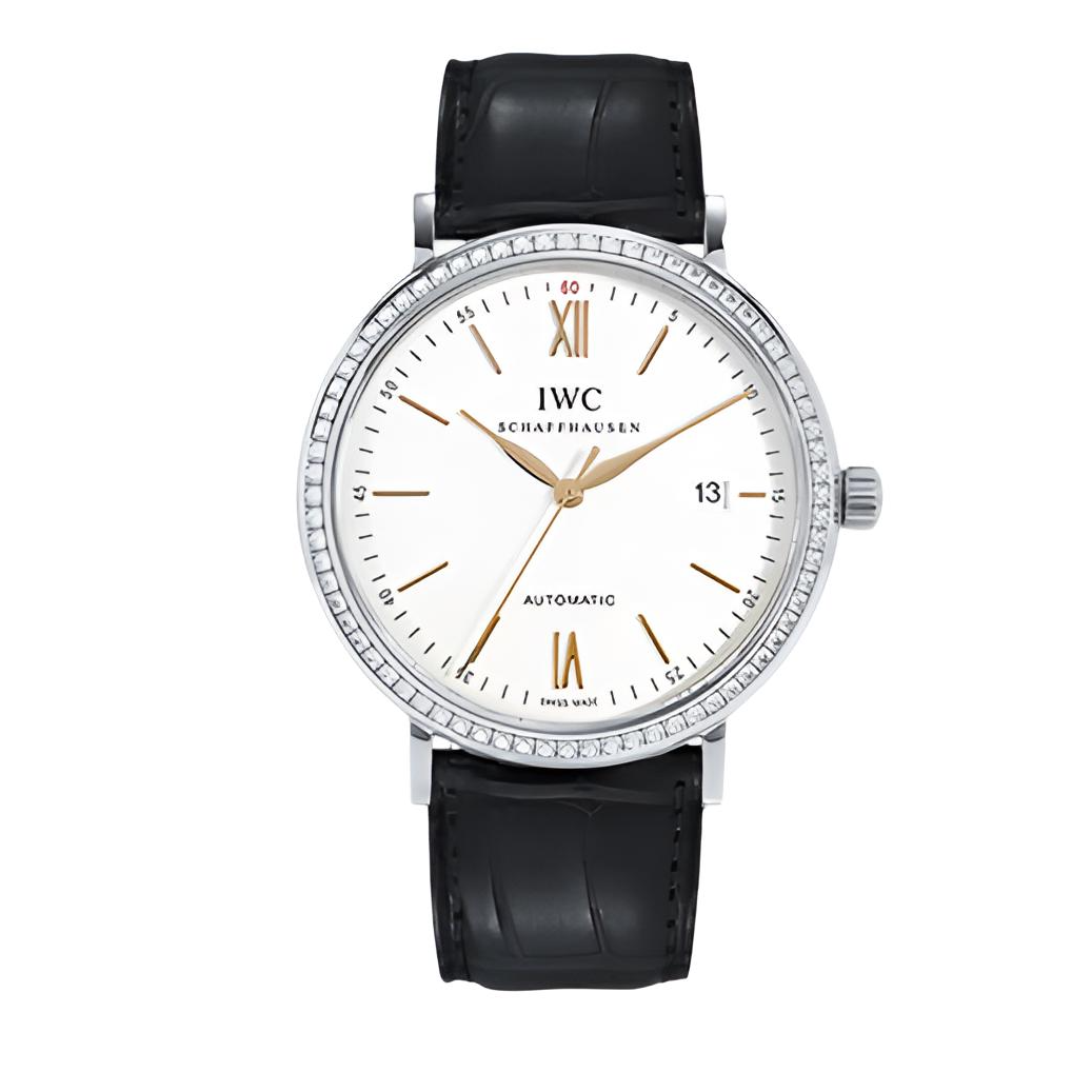 99新 IWC/万国 柏涛菲诺红60白盘金针后镶钻IW356517/40mm/机械表
