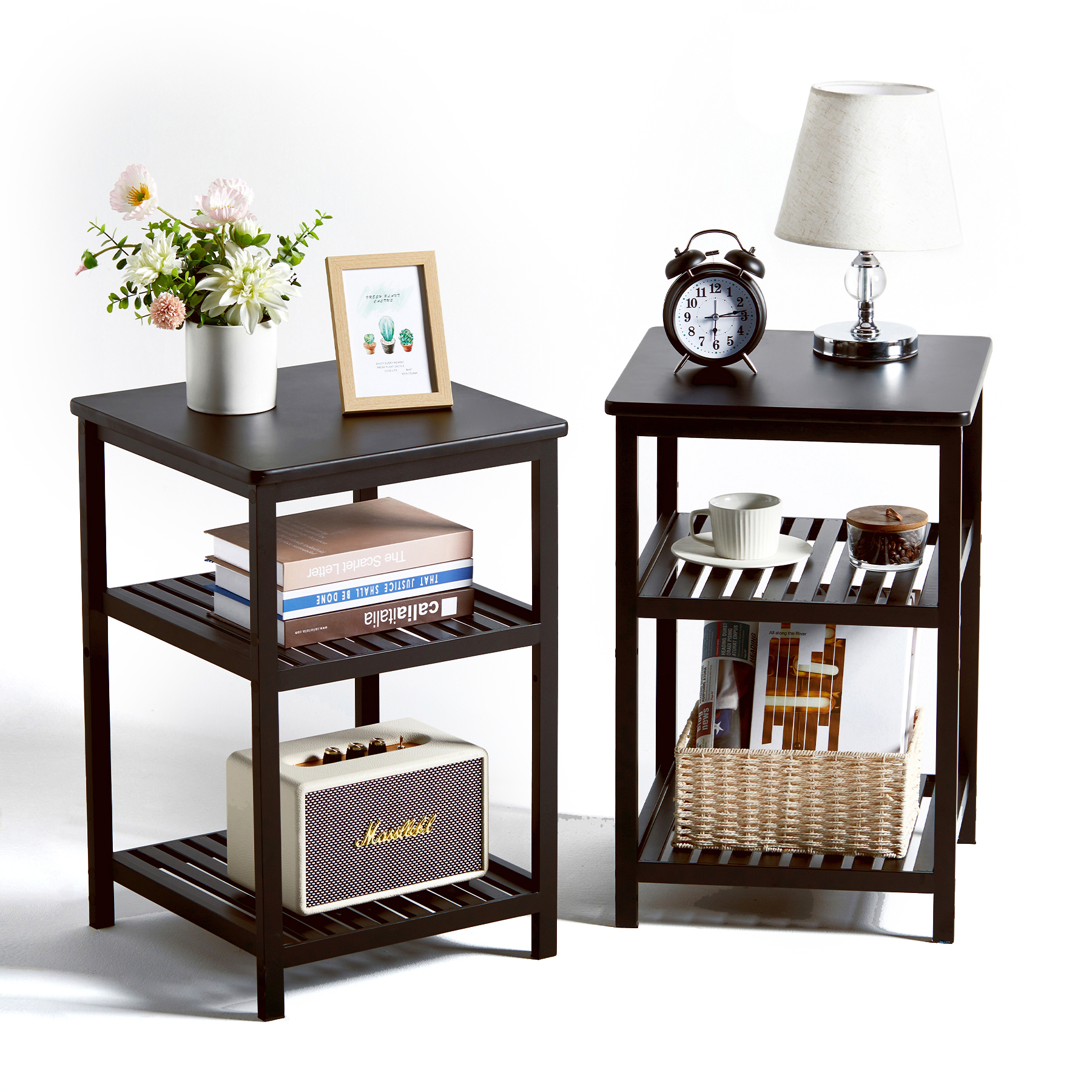 【小水专属】买一送一黑色多层置物架沙发边家用可移动边几不无竹