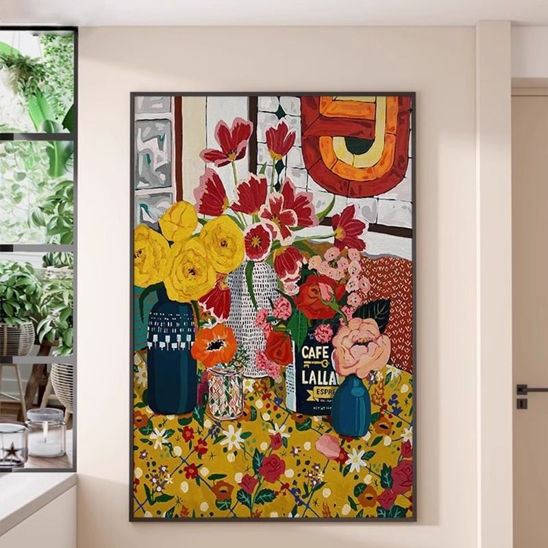 马蒂斯油画抽象派设计师挂画大幅客厅落地装饰画高级感艺术壁画花