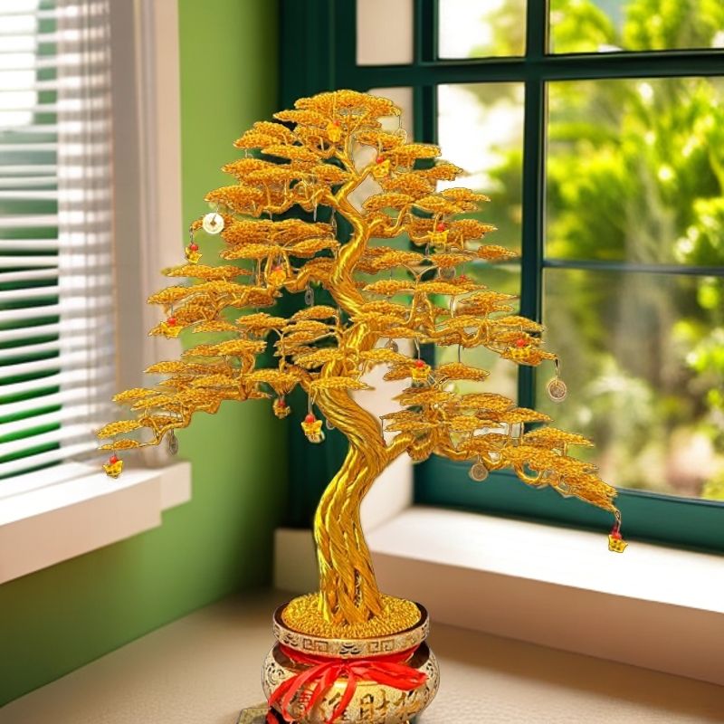 70*56步步高升手工发财树日常送礼生日礼乔迁之喜黄色新中式室内