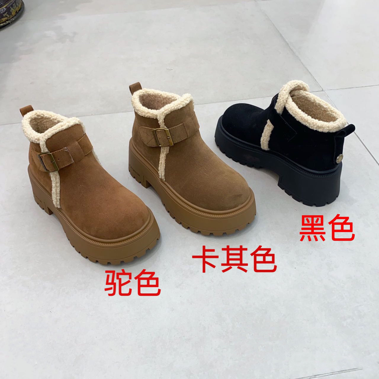 新疆（6厘米）雪地靴女款2024秋冬新款复古时尚保暖棉鞋957