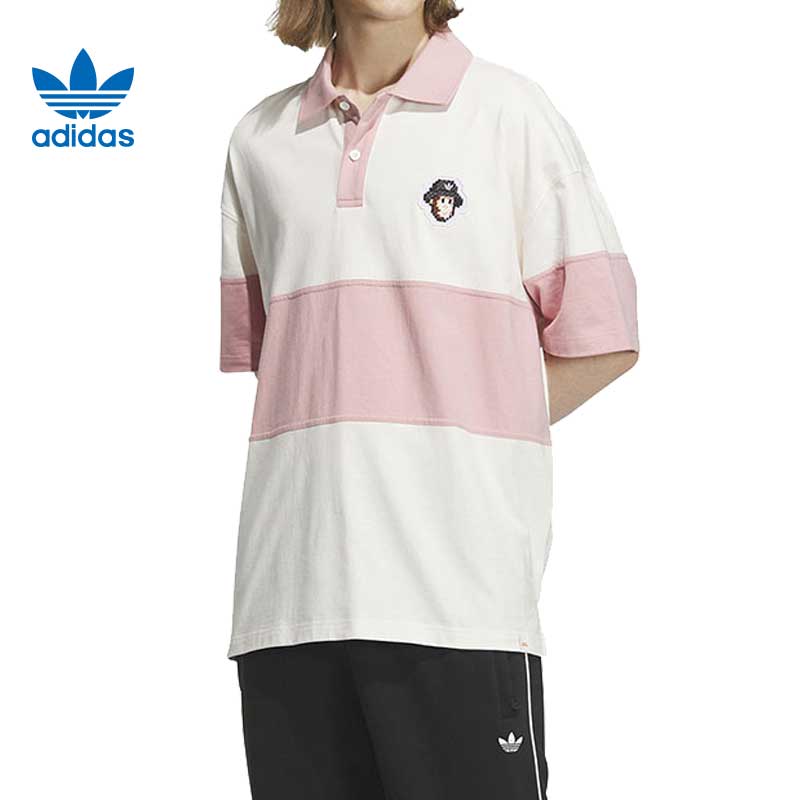 adidas 阿迪达斯三叶草夏季男子运动休闲翻领短袖T恤IP1800