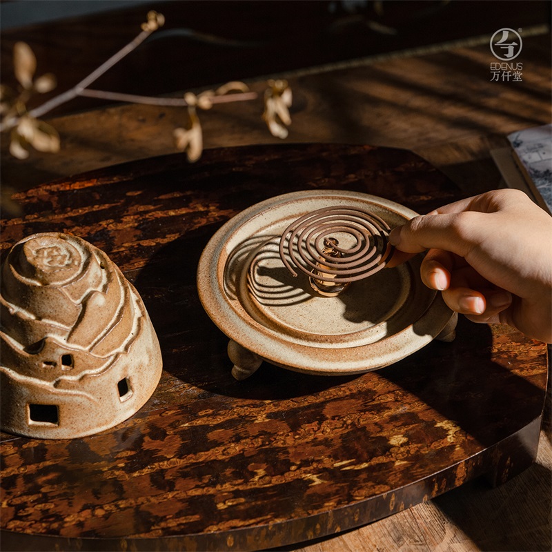 万仟堂香薰盘香家用天然檀香室内持久留香功夫茶道香薰安汶沉香