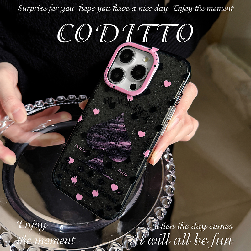coditto黑桃权利双层手机壳适用苹果17promax16pro15少女新款高级