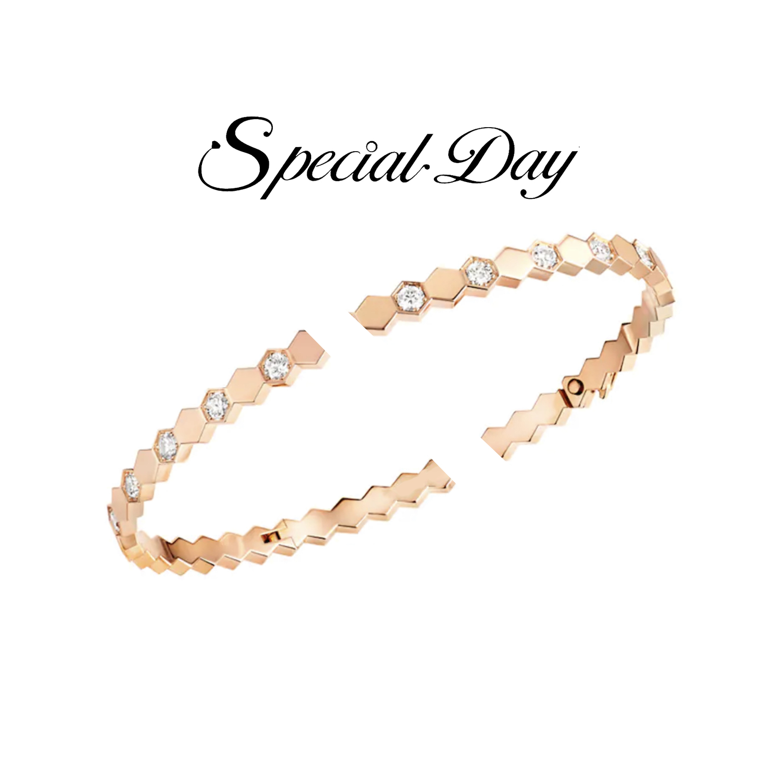SPECIAL DAY 925银手镯 蜂巢半钻手镯SZ23