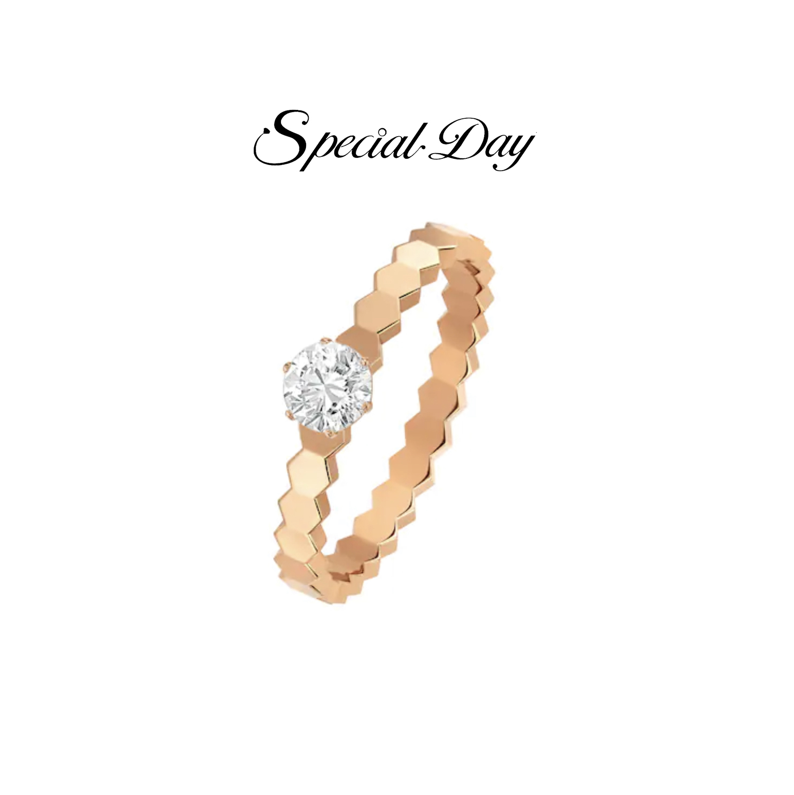 SPECIAL DAY 925银戒指 气质轻奢简约个性蜂巢带主钻戒指S25