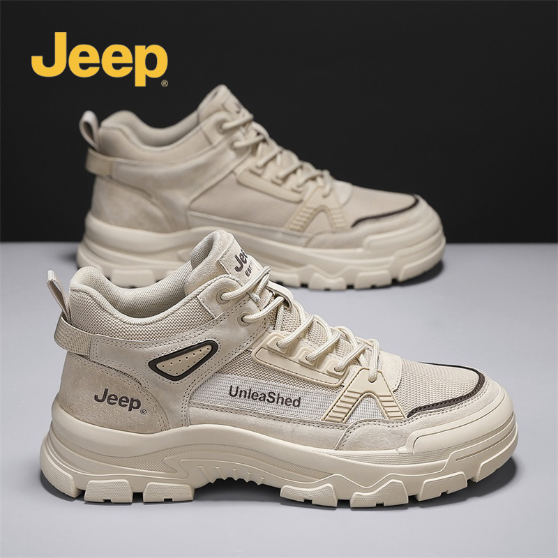 JEEP吉普秋冬厚底马丁靴轻便防滑耐磨百搭时尚潮流休闲男鞋高帮鞋