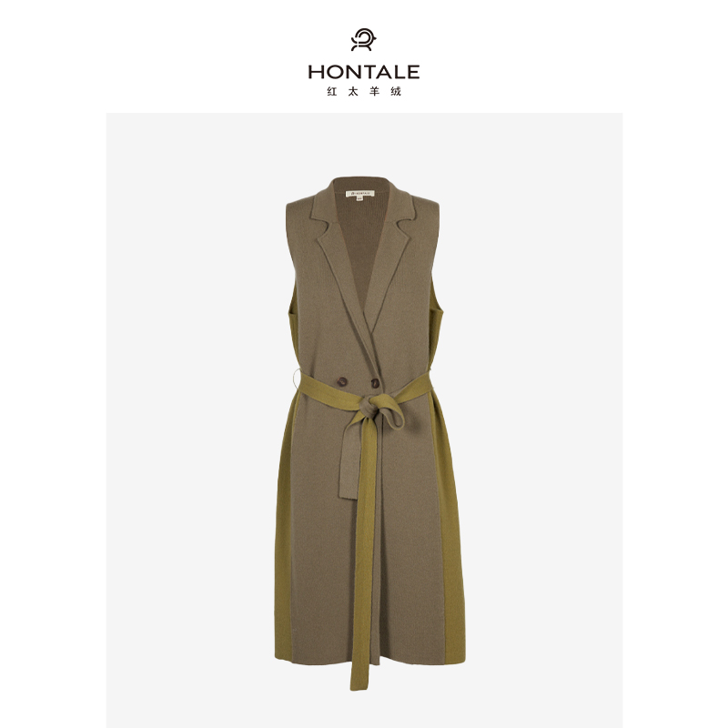 拼色气质时尚通勤西服女长马甲121ZW044