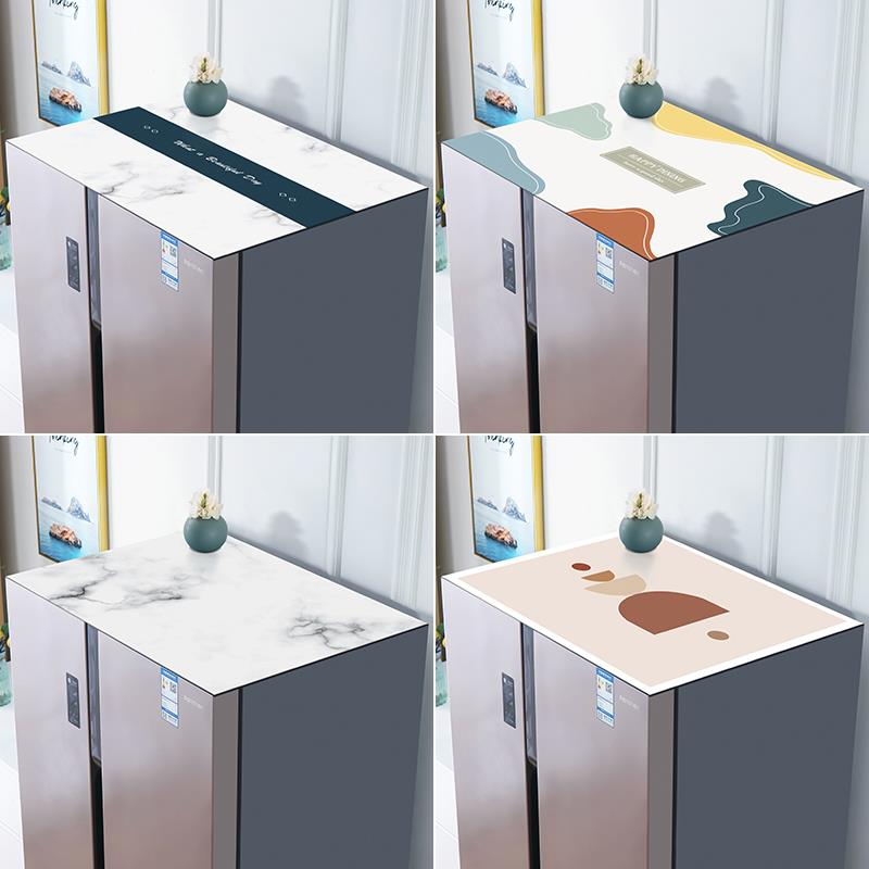 北欧冰箱盖布pvc软玻璃加厚防尘垫子防水防油单双门洗衣机盖巾