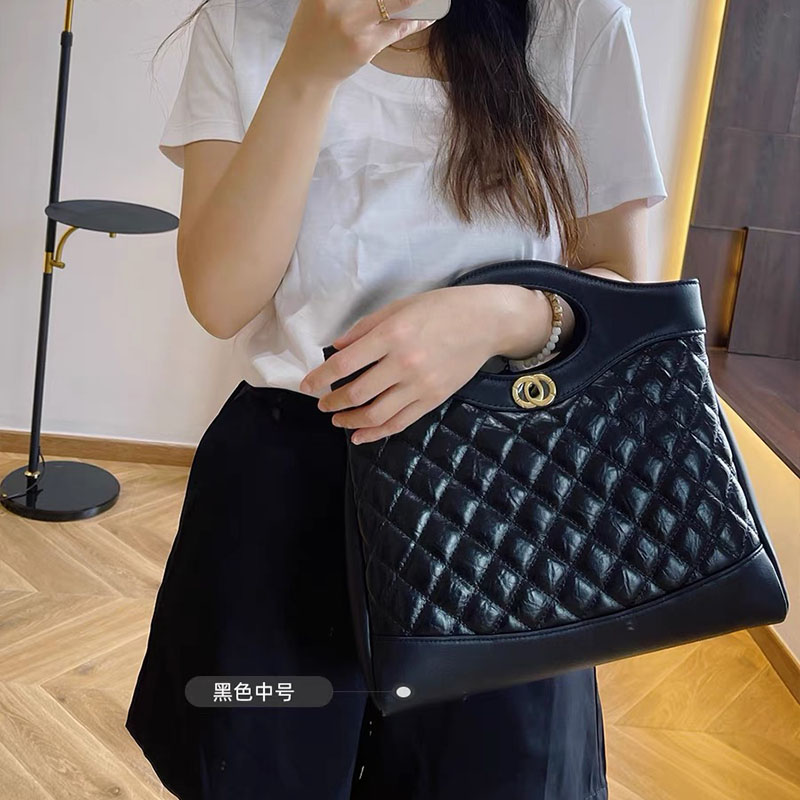 2023新款头层牛皮31bag mini油蜡皮小香风23A菱格链条真皮女包包