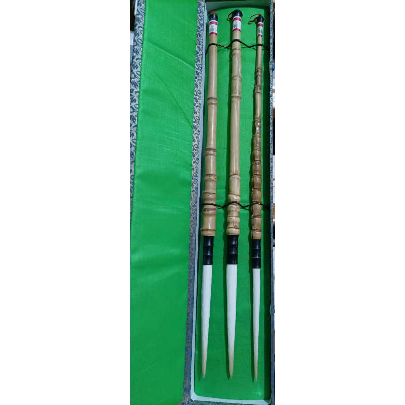 苍梧四宝堂桃源湖笔蒙字牌八十年代齐头宿净细嫩光锋长羊毫笔出口