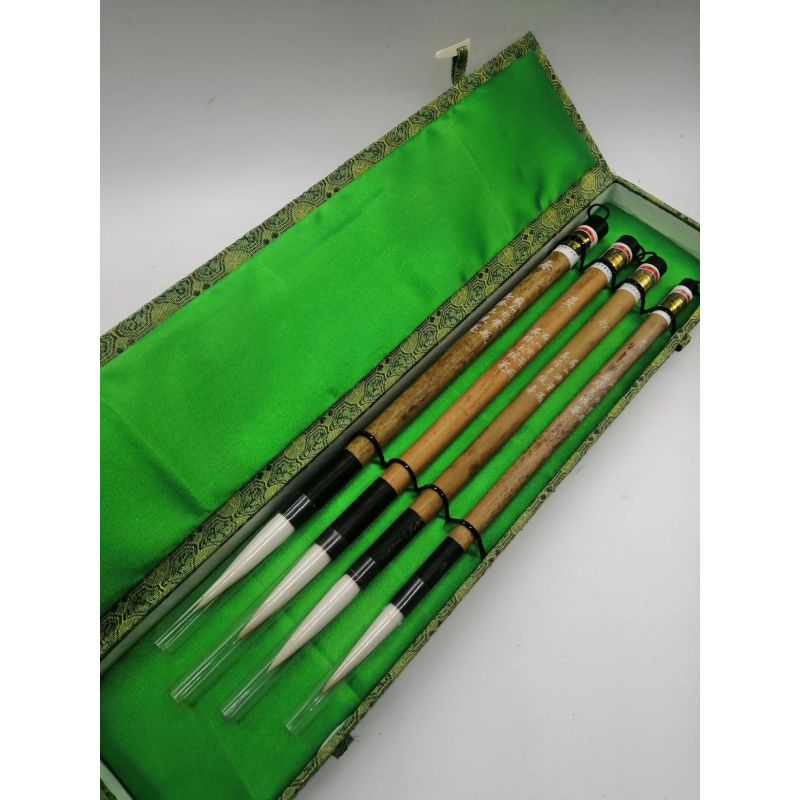 苏州湖笔厂金鼎牌春夏秋冬长锋羊狼毫手刻老笔库存 苍梧四宝堂精