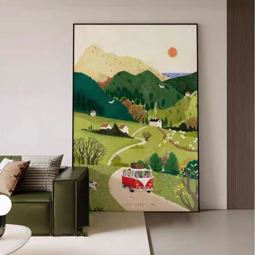 《旅途》现代简约抽象风景温馨客厅卧室装饰挂画80120